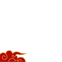 Obraz premium Chinese Clouds Corner Border