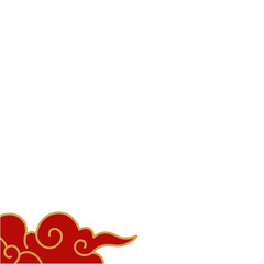 Obraz premium Chinese Clouds Corner Border