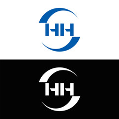 HH logo. H H design. White HH letter. HH, H H letter logo SET design. Initial letter HH linked circle uppercase monogram logo. H H letter logo SET vector design. HH letter logo design 