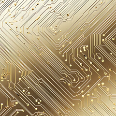 a gold circuit board background in - obrazy, fototapety, plakaty