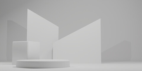 abstract podium and walls background