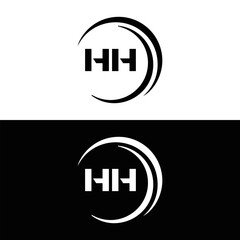 HH logo. H H design. White HH letter. HH, H H letter logo SET design. Initial letter HH linked circle uppercase monogram logo. H H letter logo SET vector design. HH letter logo design 