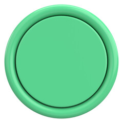 3D circle button. Empty button. 3D illustration.