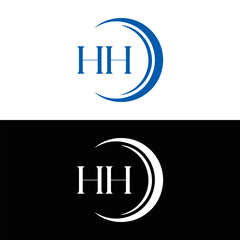 HH logo. H H design. White HH letter. HH, H H letter logo SET design. Initial letter HH linked circle uppercase monogram logo. H H letter logo SET vector design. HH letter logo design 