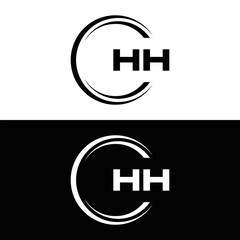 HH logo. H H design. White HH letter. HH, H H letter logo SET design. Initial letter HH linked circle uppercase monogram logo. H H letter logo SET vector design. HH letter logo design 