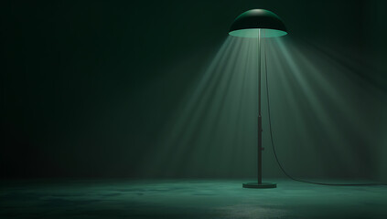 a green lamp in