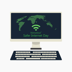 International Safer Internet Day vector, illustration. 