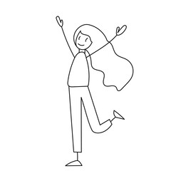 Fototapeta premium woman rejoice, simple figures on a white background, vector