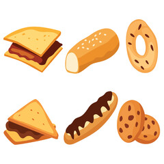 set of chocolate bread designs.vector
