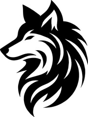 Obraz premium Wolf Face Howling Illustration Silhouette 