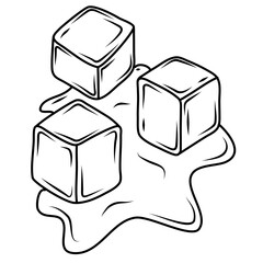 Doodle Outline ice cubes 