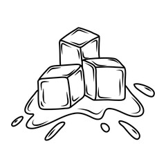 Doodle Outline ice cubes 