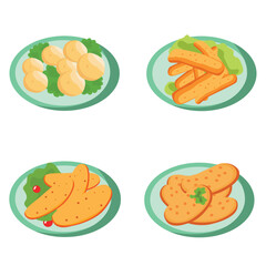 food on a plate.vector design set