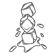 Doodle Outline ice cubes 
