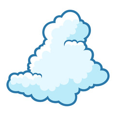 Illustration of cloud. Cartoon cute image of sky.
