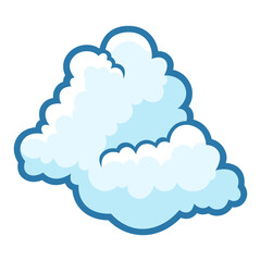 Illustration of cloud. Cartoon cute image of sky.