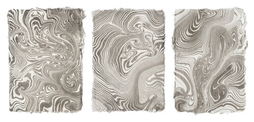 authentic original suminagashi sumi ink marbling on handmade paper cards, traditional Japanese...