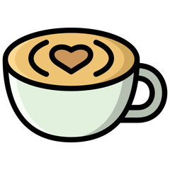 latte icon illustration design with filled outline