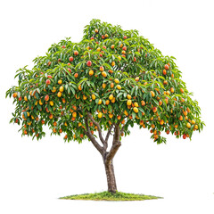 Fototapeta na wymiar mango tree and mango fruit PNG transparent background