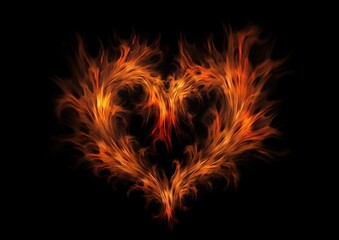 Fototapeta premium Heart made of fire background