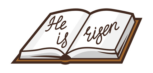 Christian Holy Bible. Happy Easter image. Religious symbol.