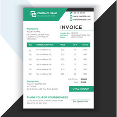 Professional Corporate Business Invoice Template Design, Elegant Business Stationery Design, Tax Form, Payment Bill.