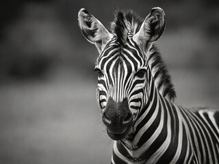 Fototapeta na wymiar zebras on light black background copy space ai image 