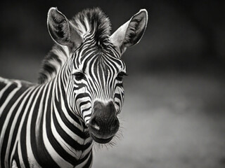 zebras on light black  background copy space  ai image 