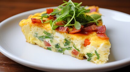 Bountiful Veggie Frittata over Savory Bacon Quiche Cauliflower Crust