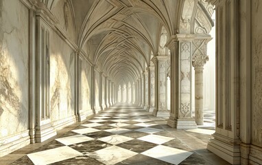 Obraz premium Perspective of Renaissance architecture.