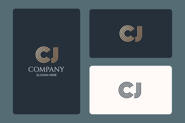 CJ logo design vector image