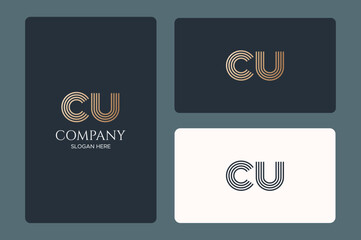 CU logo design vector image