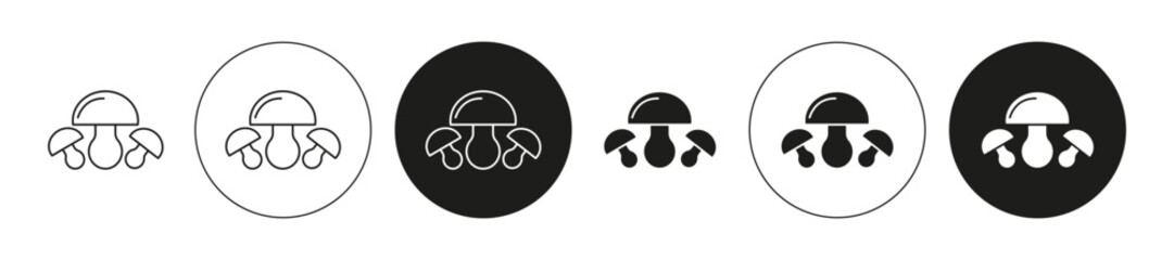 Obraz premium Mushroom Isolated on White Background set. Mushroom vector line art logo