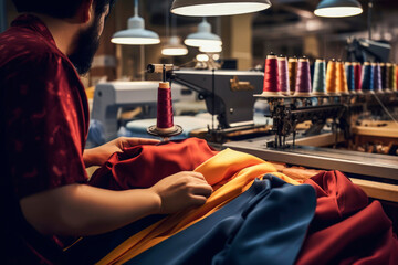 Generative AI image of tailor working in a workshop