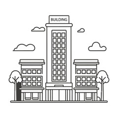 Fototapeta premium Free building vector illustration modern cityscape clip art