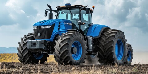 Obraz premium Shot of huge tractor with big wheels