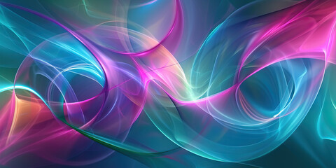 Cyan Symphony: Abstract Cyan Toned Background with Symphony of Colors