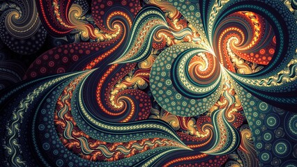 Explore stunning fractal abstract art, a visual masterpiece of intricate patterns and vibrant hues.