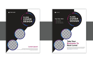 Double-sided corporate brochure or social media post template. Minimal flyer vector design.