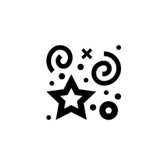 Birthday properti, confetti logo, vector, shape, symbol, arts, design, icon