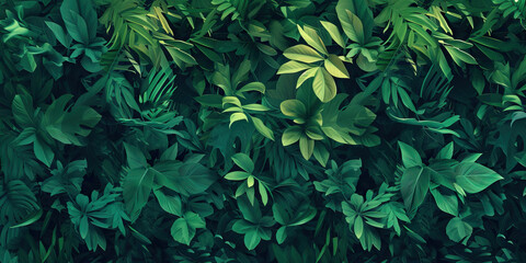 Jade Jungle: Abstract Jade Toned Background with Dense Jungle Foliage