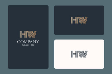 HW logo design vector image