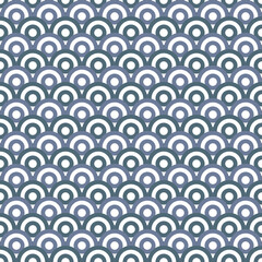 Abstract Overlap Blue Circle Pattern. geometric seamless retro background.