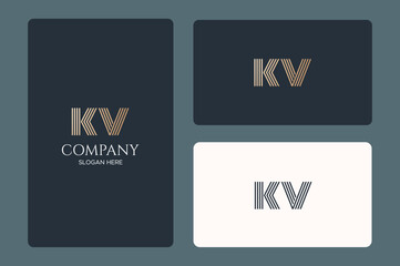 KV logo design vector image