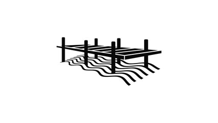 Naklejka premium pier sign, black isolated silhouette