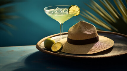 Classic Margarita with Salted Rim and Limes