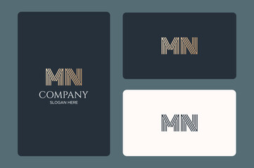 MN logo design vector image