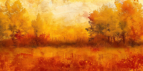 Amber Waves of Autumn: A Warm Palette of Amber and Autumnal Tones in a Rustic Landscape