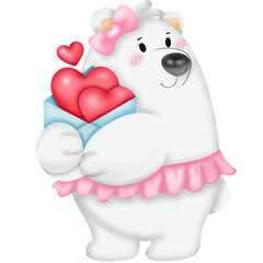 Lady bear with heart