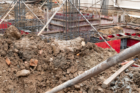 base works of a construstion site of a new house